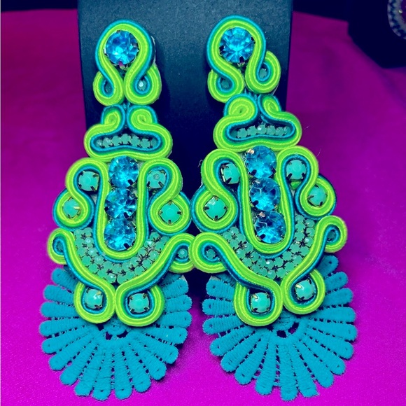 Handmade drop earrings - Picture 1 of 3